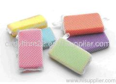 colorful bath cleaning sponge with cover