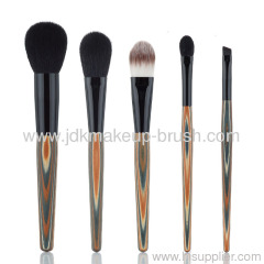 colorful wooden handle makeup brush