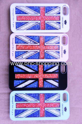 flag diamond style mobile cover for iphone 5