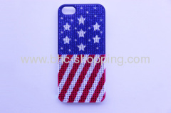 flag diamond style mobile cases for iphone 5