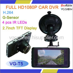 With IR LED FULL HD1080P Mini Size CAR DVR with 2.7 inch LCD Display