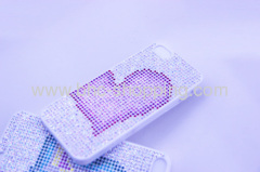 heart-shape diamond pattern case for iphone 5