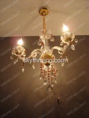 3 bulb candle chandelier lamp, crystal candle chandelier