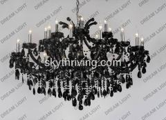 black crystal chandelier lamp, candle lamp