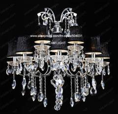 crystal chandelier candle lamp, black shade