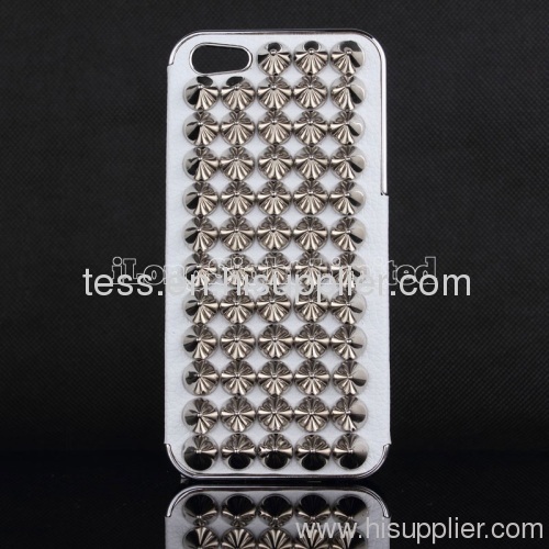 Cool Punk Pyramid Tapered Nail tip Stud Styles Leather Cases For iPhone 5