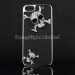 Luxury and Fashion Diamond Human skeleton Leather Cases For iPhone 5