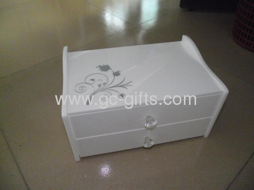 White custom acrylic makeup drawer cases