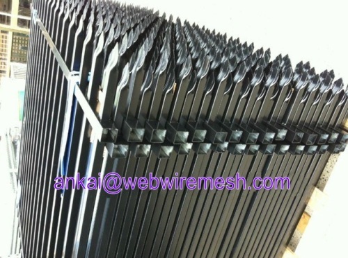 Black Powder Coated Steel Fencing