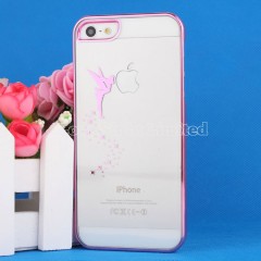 Cute Angel Pattern Transparent Electroplated Case Cover for iPhone 5