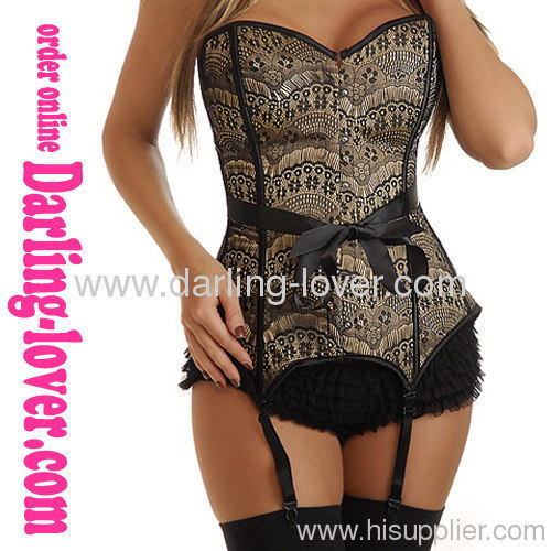 New! Sexy Brown Classic Corset