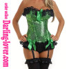 Green Beads Sexy Lace Corset