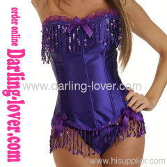 Purple Sexy Beads Lace Corset