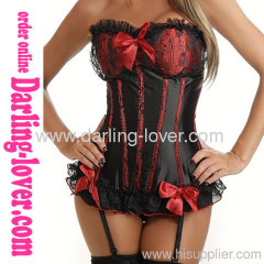 Sexy Red Bra Black Lace Corset