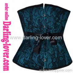 Sexy Flower Blue Overbust Corset