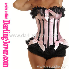 Pink Sexy Lace Overbust Corset