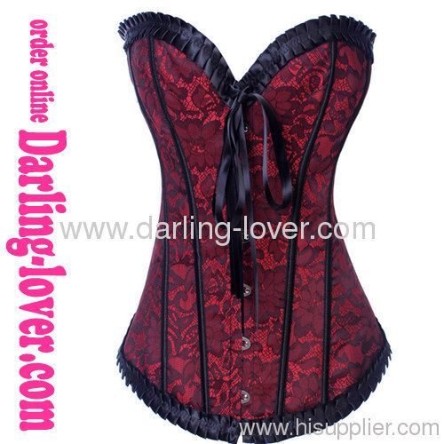 Sexy Red Flower Simple Corset