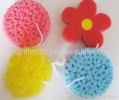 colorful and different shape bath cleaning sponge