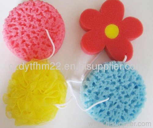 colorful and different shape bath cleaning sponge