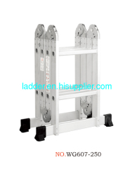 multifuncional ladder multipurpose ladder aluminium folding ladder 4X2steps 2.5m 8.2feet 8rungs 4 section 2 rung