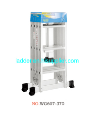 multifunctional ladder multipurpose ladder aluminum foldable ladder 3.7m 12.1feet 12rungs 4X3steps 4 section 3 rung