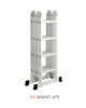 aluminum foldable ladder multipurpose ladder multifunctional ladder 4X4steps 4.75m 16rungs 15.58feet 4 section 4 rung