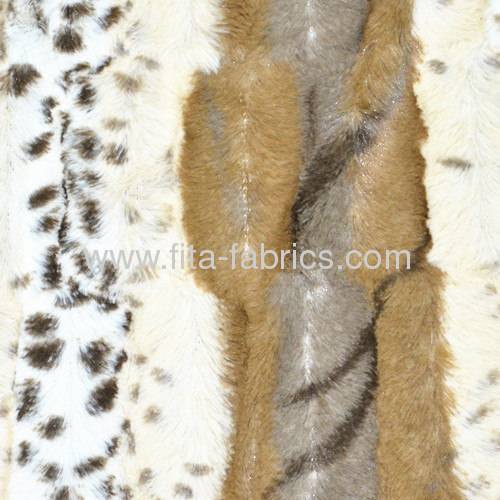 100% polyester or 100%arcylic embossed/printed pv plush fabric/faux fur