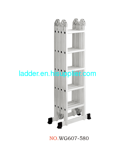 aluminium foldable ladder multifunctional ladder multipurpose ladder 4X5steps 20rungs 5.8m 19.03feet 4 section 5 rung