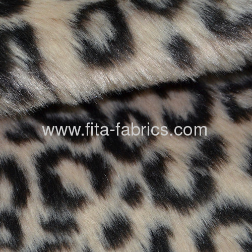 Panther print/faux fur pv plush fabric