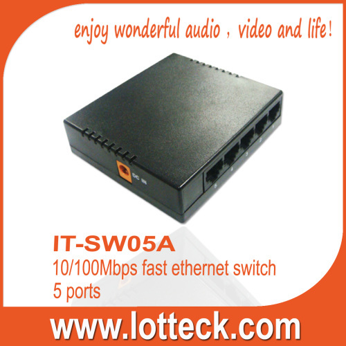 5 ports 10/100Mbps Fast Ethernet Switch