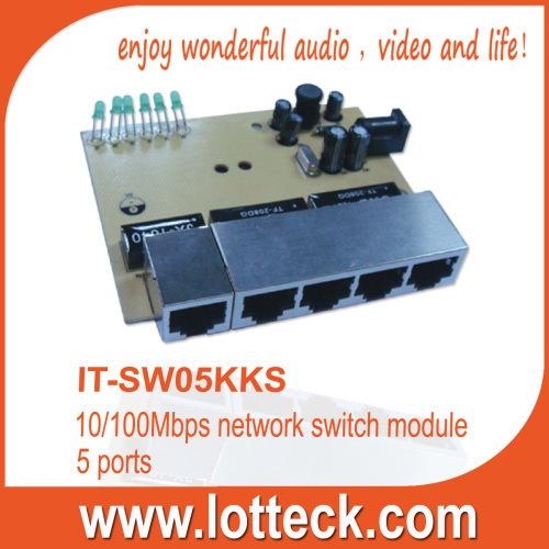 5 port 10/100Mbps network switch module
