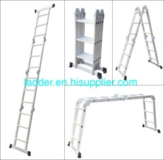 multipurpose ladder multifunctional ladder aluminium foldable ladder big hinges 3.7m 12rungs 4-section 3-rung 12.14feet