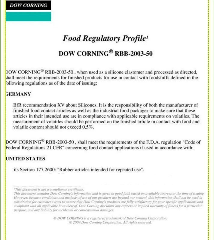 Material Report From Dow Coning