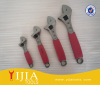 Nickel Plated with Red cushion grip adjustable wrench