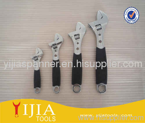 Black Non-slip cushion grip adjustable wrench