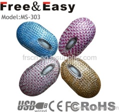 Diamond/Rhinestone/Crystal gift mouse usb cable