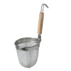 Stainless steel noodle strainer with wooden handle