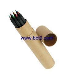 Promotional black dyed color pencil in eco paper tube
