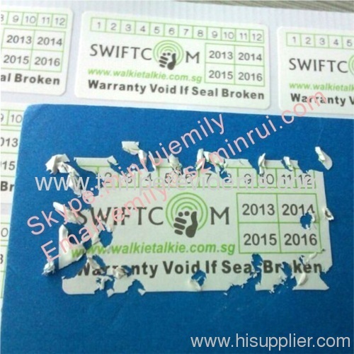 Custom Warranty Stickers for Your Own Mobile Fix Shop,Tamper Evident Warranty Labels
