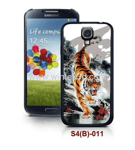 Tiger picture Samsung galaxy S4 3d back case,pc case rubber coated