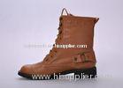 Textile Comfortable Womens Booties Shoes , 39 Size Brown Low Boots
