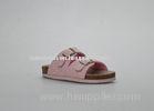 Two Belts Cork Sandal , 8 Size Pink Summer Textile For Walking