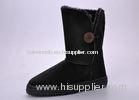 Black Womens Winter Snow Boots With TPR Outsole , 39 Size