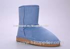 Womens Winter Snow Boots , 36 Size Blue Plain Microfiber