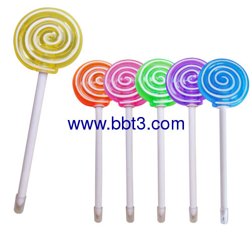 Promotional lollipop shape ballpen with lighting