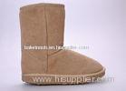Mens Winter Snow Boots , 9 Size Natural Wool Beige Cow Suede
