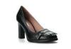 Black High Heel Pump Shoes , 40 Size Women Head Layer Cowhide