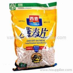 Oatmeal zipper packaging bag with clear window