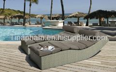 poly rattan sunbed set