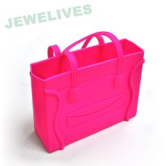 LFGB Silicone Lady hand Bag in Square